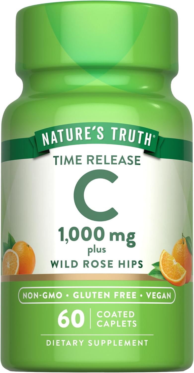 Nature's Truth Vitamin C with Rose Hips, 1000mg, 60 Coated Caplets - görsel 1