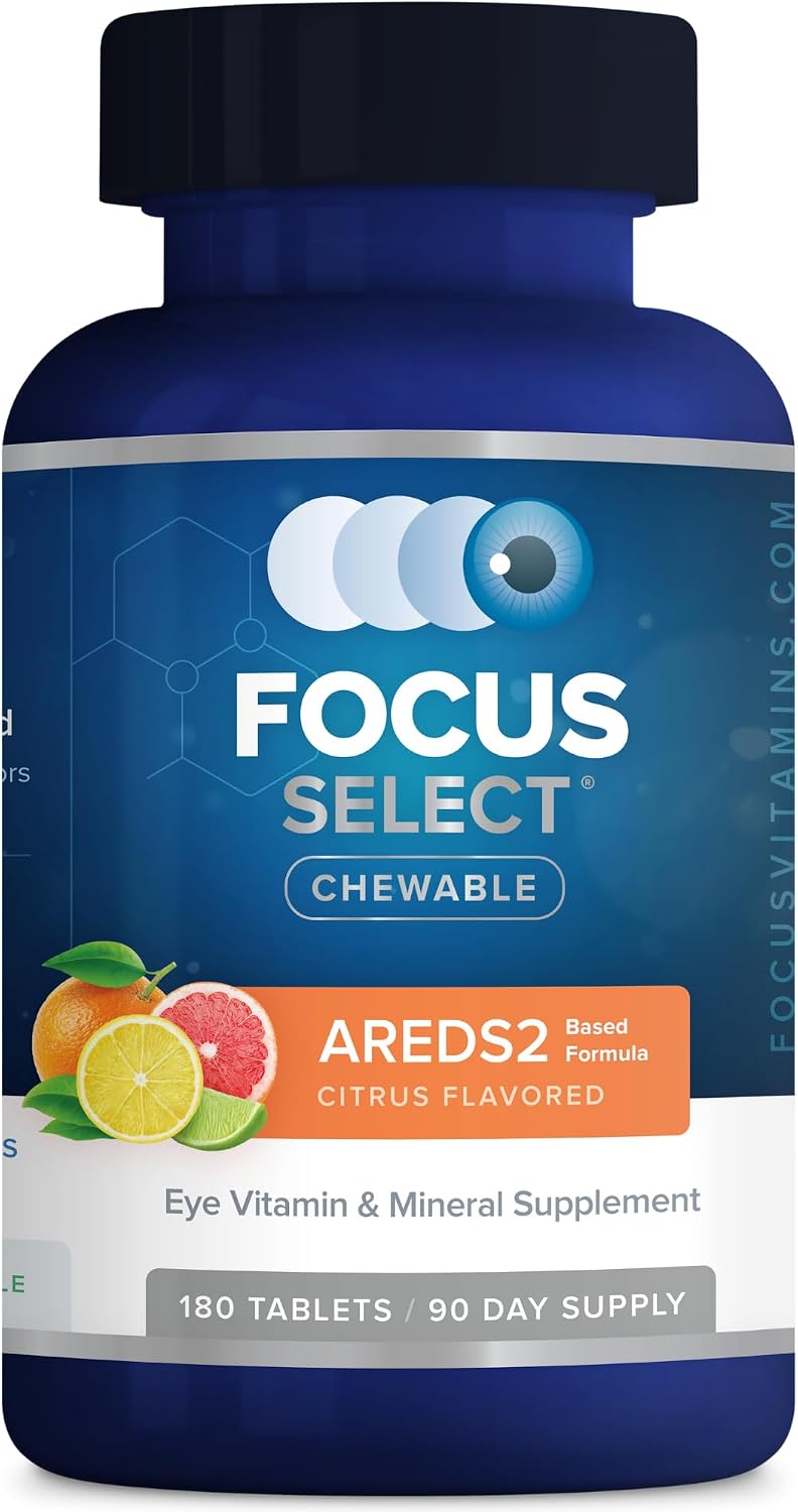 Focus Select AREDS2 Based Chewable Eye Vitamin and Mineral Supplement – 180 Chewable Tablets (90 Day Supply) - görsel 1