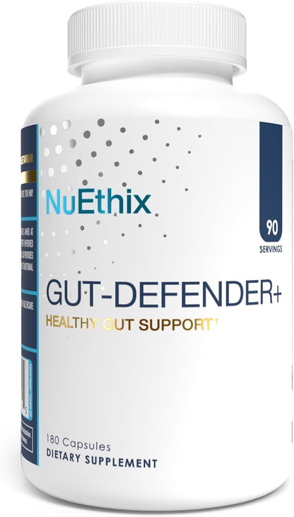 NuEthix Formulations Gut Defender+ Microbiome Balance Food Supplement, 180 Capsules, 90 Servings