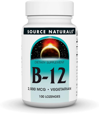 Source Naturals Vitamin B-12 2000 mcg Lozenges – 100 Lozenges
