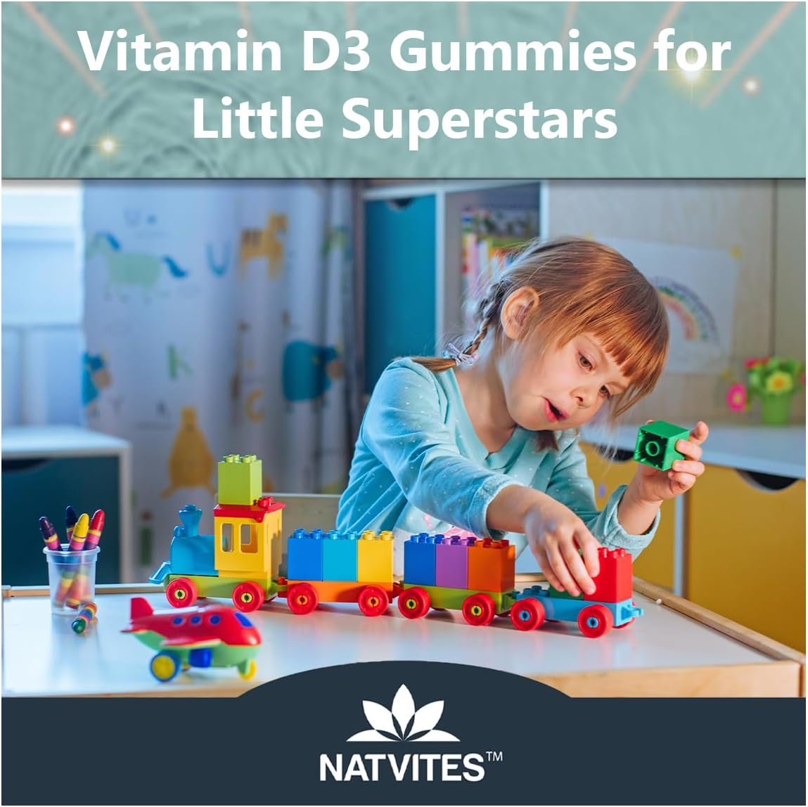 Vitamin D3 Gummies for Kids – 1000 IU – Strawberry – Bone Health & Immune Support – 120 Count - görsel 4