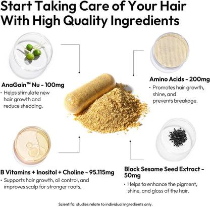 BIGVITA Hair Growth Supplement with AnaGain Nu, Biotin and Black Sesame Extract