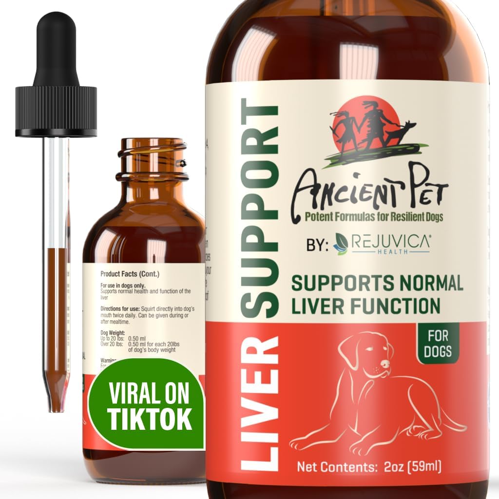 Ancient Pet Liver Milk Thistle for Dogs - Liver Support Liquid Supplement with Dandelion and Artichoke - görsel 1
