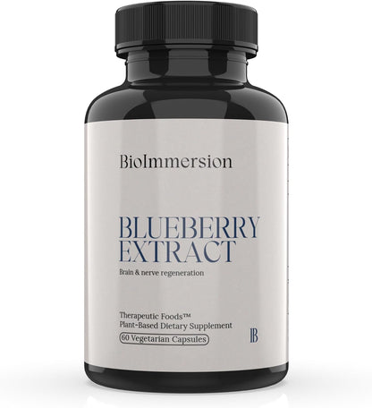 North American Blueberry Extract 500mg - Supports Brain and Cellular Health with Highly Concentrated 80:1 Anthocyanin and Polyphenol Content - Pure Vegan Antioxidant - 60 Capsules