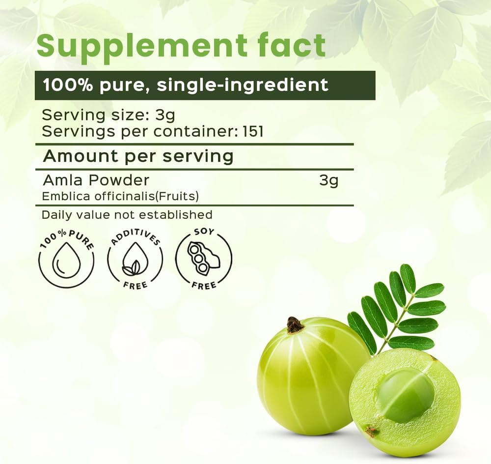 bixa BOTANICAL Amla Powder (Emblica officinalis) - 454 g (1 lb) - görsel 6