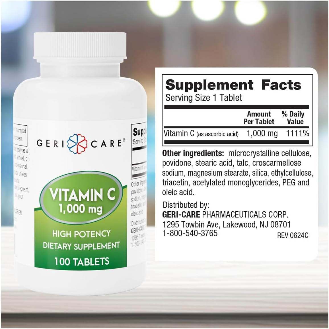 GeriCare Vitamin C 1000 mg – High Potency 100 Tablets - görsel 3