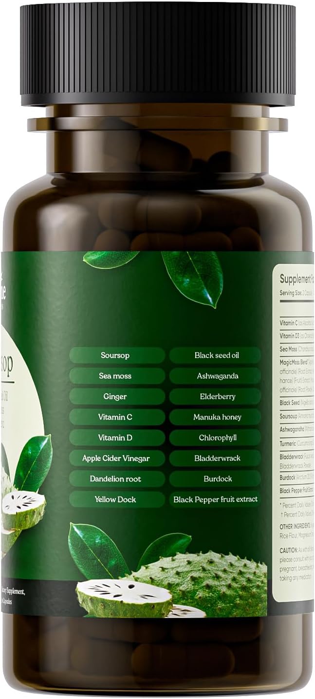 Serene Herbs 17-in-1 Sea Moss Capsules - Irish Moss, Ashwagandha, Turmeric, Bladderwrack - 60 Capsules - görsel 7