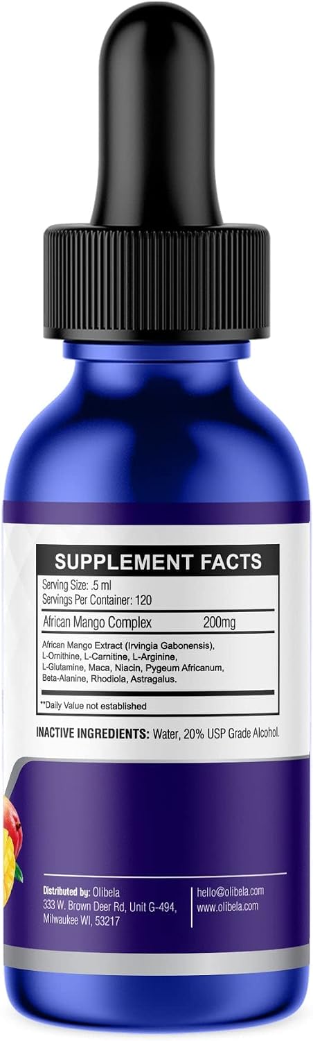 African Mango Liquid Drops 11-in-1 Herbal Complex – High Absorption Irvingia Gabonensis with L-Carnitine, Maca Root & Amino Acids – Metabolic Support & Cellular Energy Formula – Vegan, 60 ml - görsel 6