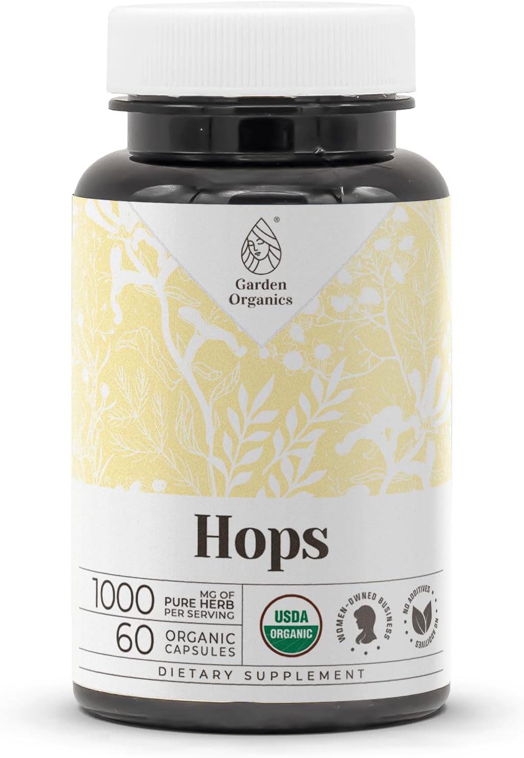Garden Organics Hops 60 Capsules | High-Strength Organic Herbal Supplement - görsel 1