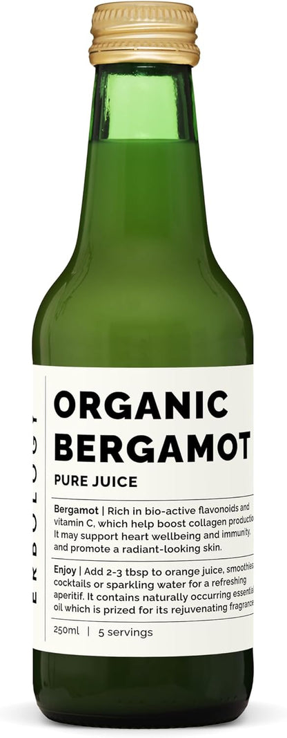 100% Organic Bergamot Juice - 250ml (Pack of 12) – Supports Collagen Production – Rich in Flavonoids – Undiluted, No Added Sugar – Non-GMO