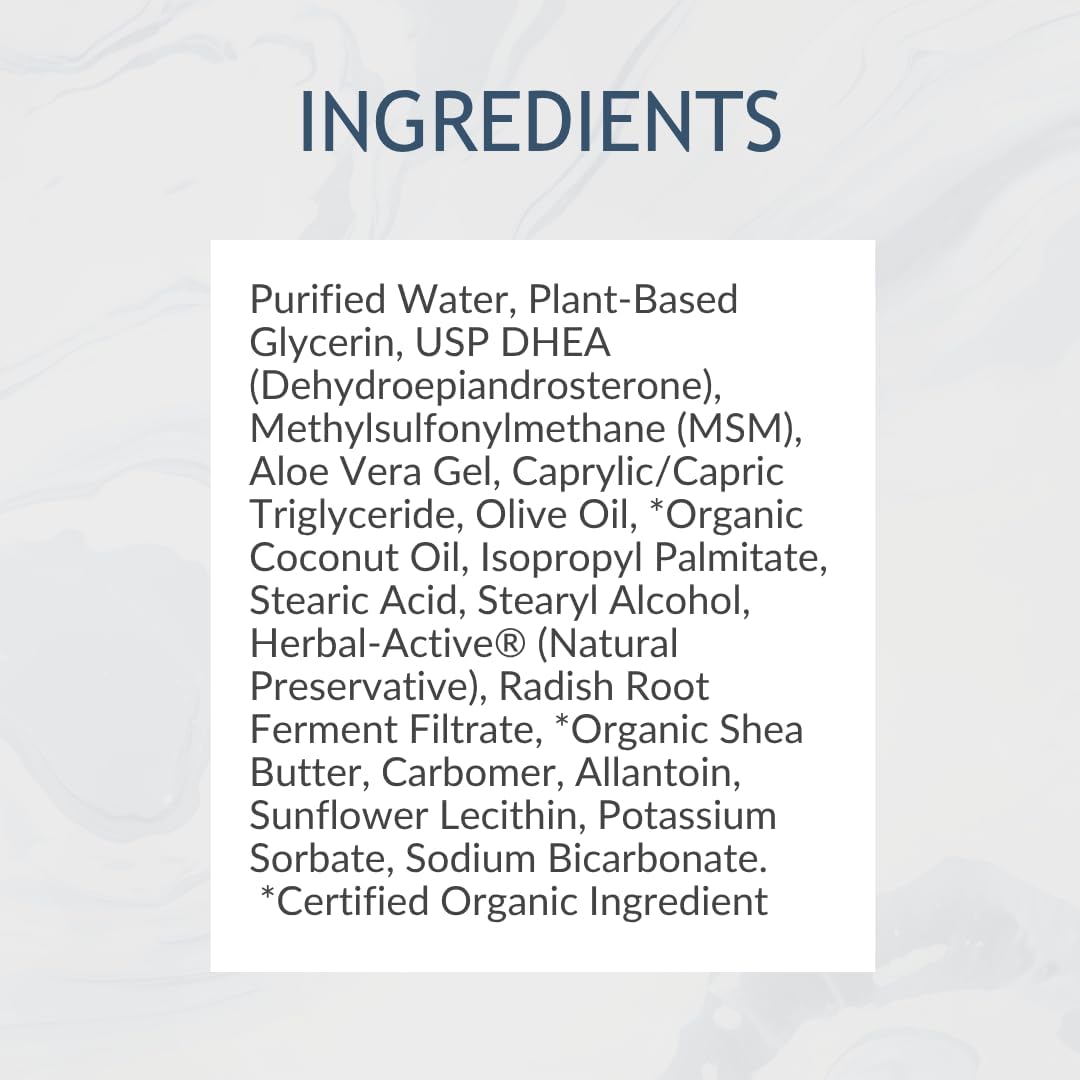 DHEA Cream 50mg for Women and Men - Maximum Strength, Unscented (90ml) - görsel 2