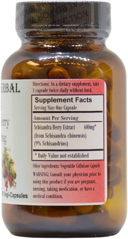 Barlowe's Herbal Elixirs Schisandra Berry Extract - 9% Schisandrins, 600mg, 60 Vegetable Capsules - görsel 2