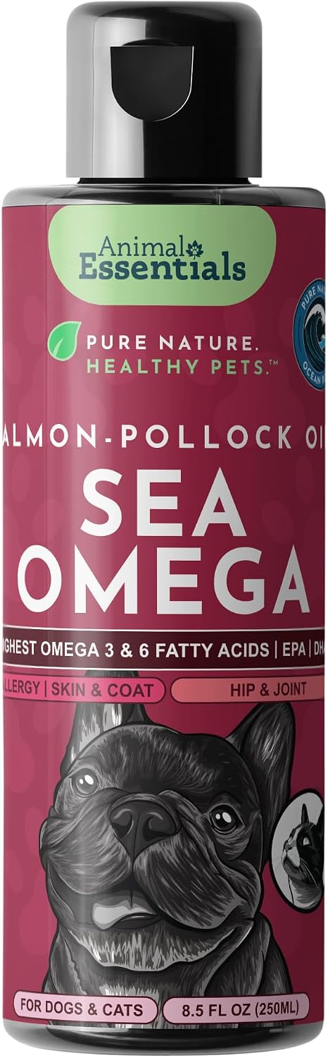 Sea Omega Fish Oil for Dogs and Cats - Omega-3 Fish Oil Liquid Supplement, Alaskan Salmon Oil for Skin and Coat, Joint Health - 250 ml - görsel 1