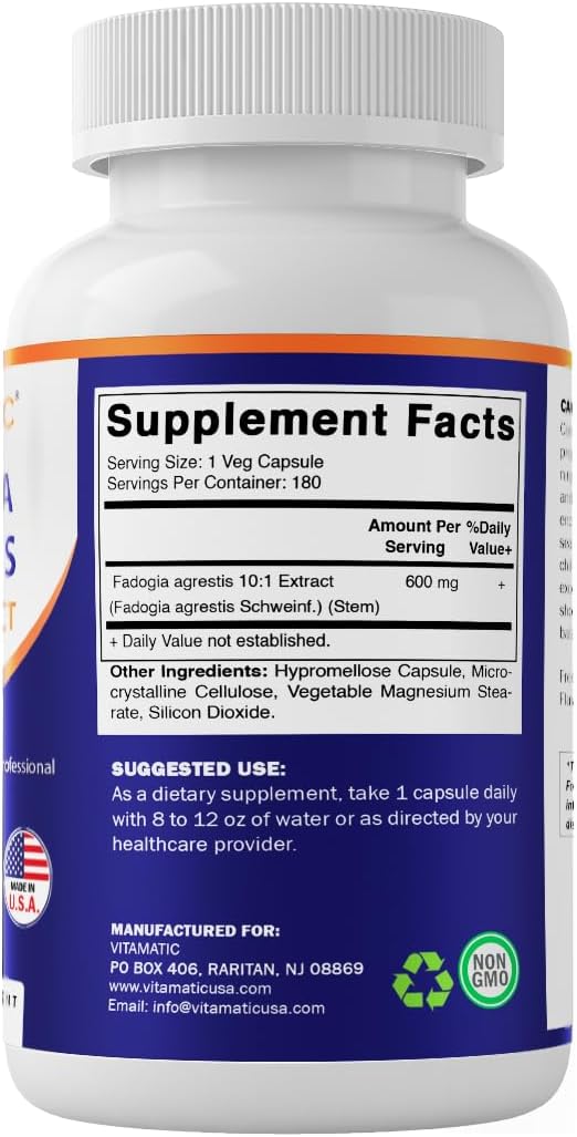 Vitamatic Fadogia Agrestis 10:1 Extract 600 mg 180 Veg Capsules - görsel 7