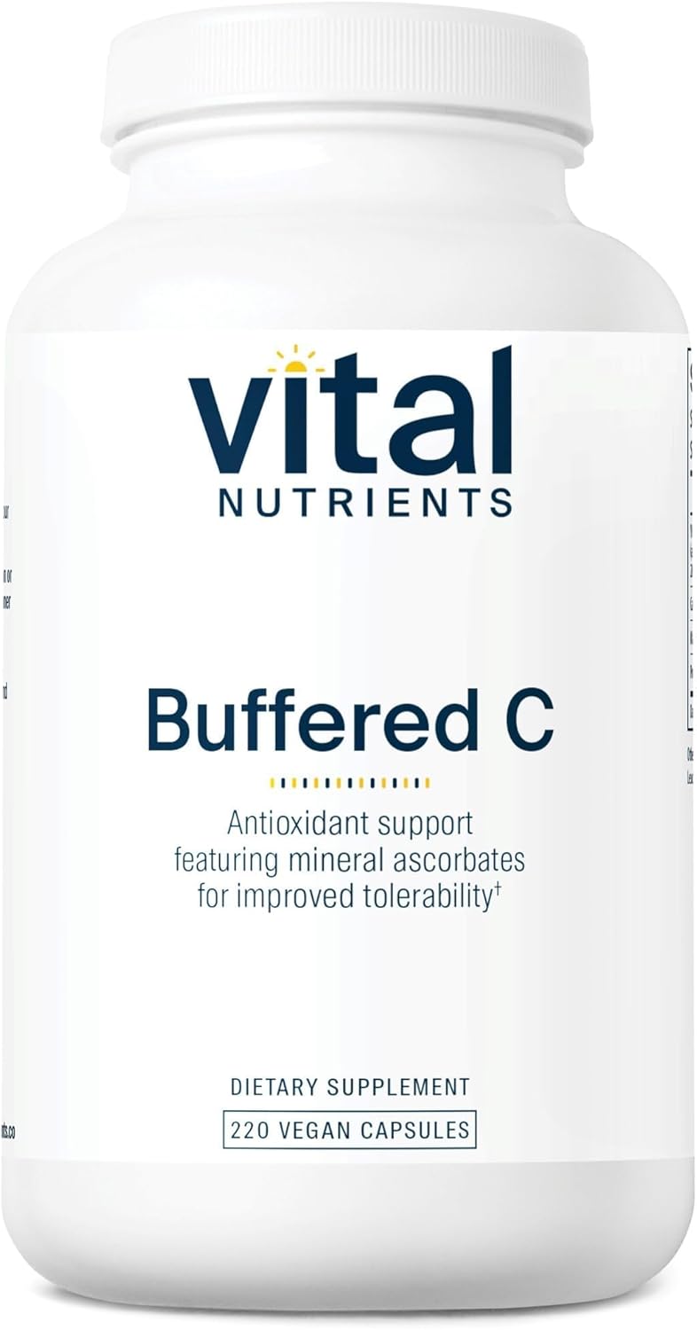 Vital Nutrients Buffered Vitamin C 500mg – Gentle Vitamin C for Sensitive Individuals, Immune Support, Vegan & Non-GMO (220 Capsules) - görsel 1
