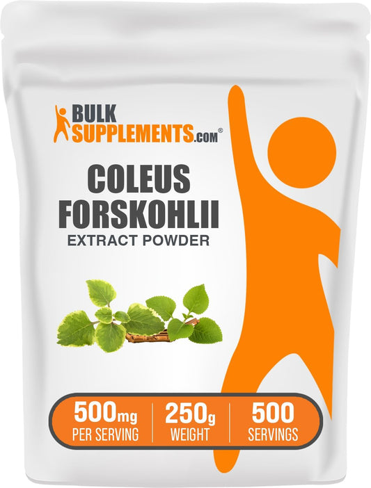 BulkSupplements.com Coleus Forskohlii Extract Powder – Forskolin Supplement, Gluten-free, 500mg per Serving, 250g