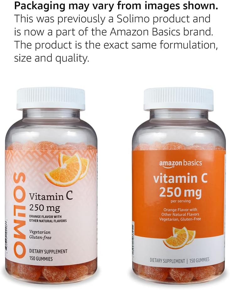 Amazon Basics Vitamin C Gummies, Sour Orange Flavour, 250 mg, 150 Count - görsel 2