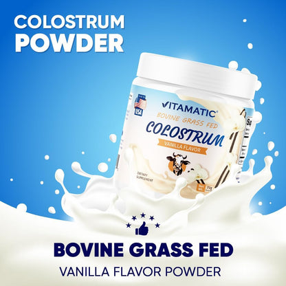 Vitamatic Bovine Colostrum 30% IgG Powder – Vanilla – 72g (30 Servings)