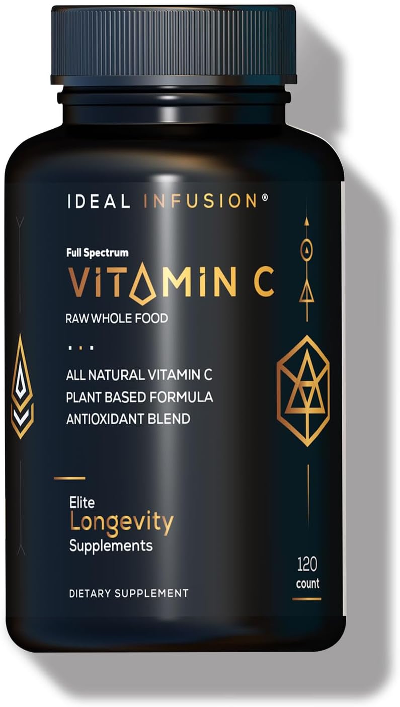 Whole Food Vitamin C Supplement 675mg – Plant Based Vitamin C Complex from Organic Oranges, Acerola Cherry & Natural Fruit Cofactors – Immune & Antioxidant Support – Vegan – 120 Capsules - görsel 1