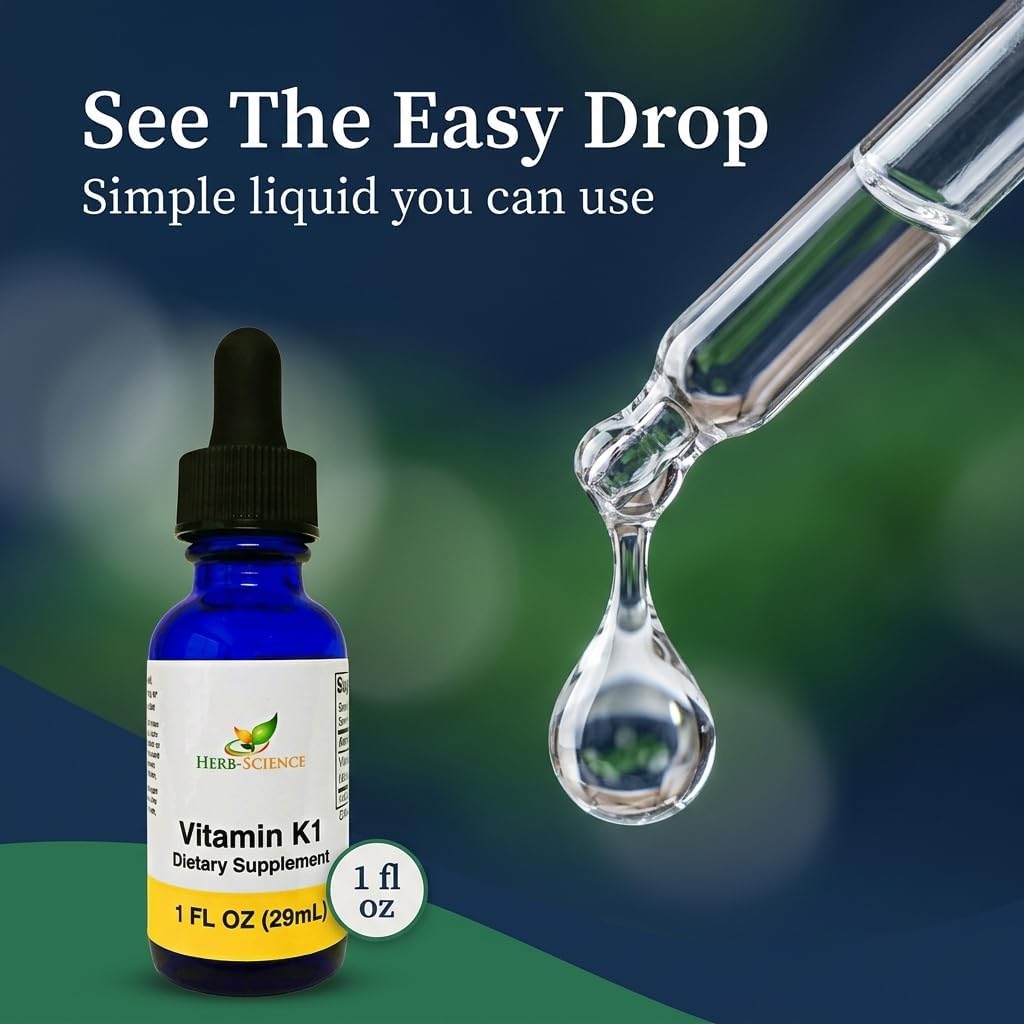 Herb-Science Vitamin K1 Drops - Cold-Processed Liquid Supplement, 30 ml (36 Servings) - görsel 6
