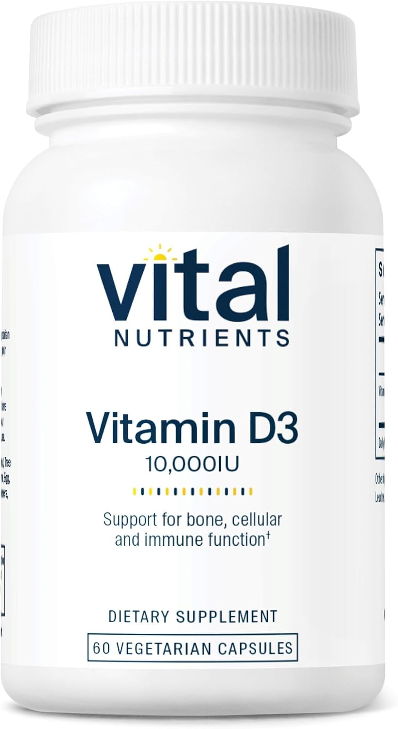 Vital Nutrients Vitamin D 10000 IU - Vitamin D3 Supplement for Bone and Immune Health - 60 Capsules - görsel 1