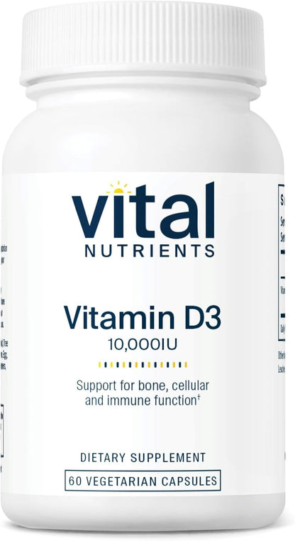 Vital Nutrients Vitamin D 10000 IU - Vitamin D3 Supplement for Bone and Immune Health - 60 Capsules