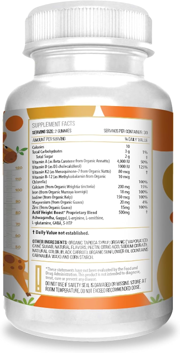 Actif Height Boost Gummies - Height Growth Supplement for Children & Teenagers, 60 Gummies, Strawberry Flavour - görsel 2