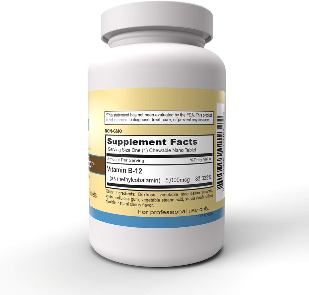 Priority One Vitamins B12 Rapid Shot 60 Chewable Nano Tablets - Methylcobalamin 5000mcg - görsel 3