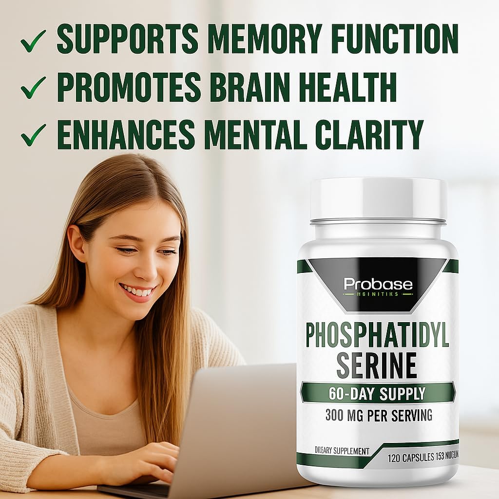 Probase Nutrition Phosphatidylserine 300mg Food Supplement for Cognitive Function - 120 Capsules - görsel 7
