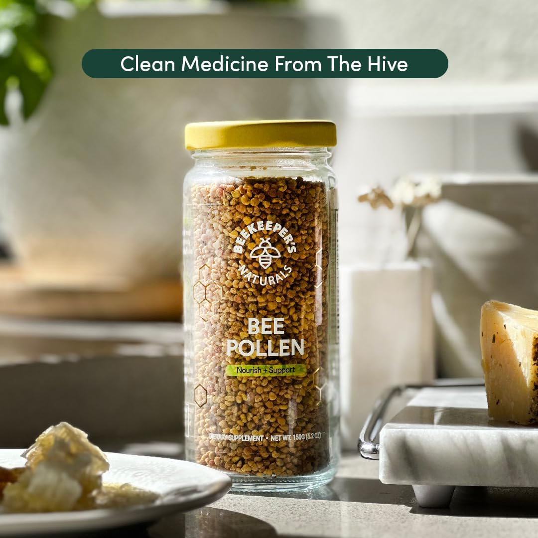 Beekeeper's Naturals - 100% Raw Bee Pollen Granules, Naturally Preserved Enzymes, Source of Vitamin B, Minerals, Amino Acids & Protein - Paleo & Keto Friendly, Gluten-free (5.2 oz) - görsel 8