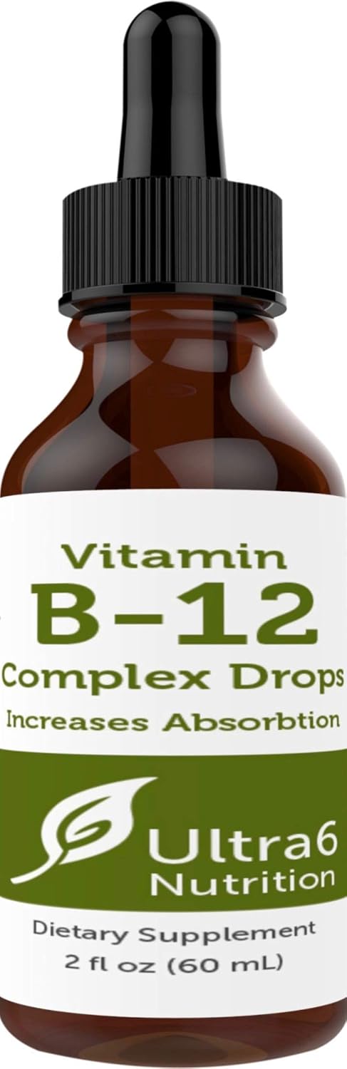 Ultra6 Nutrition Vitamin B12 Sublingual Liquid Drops – Methylcobalamin Supplement – 90-Day Supply - görsel 1