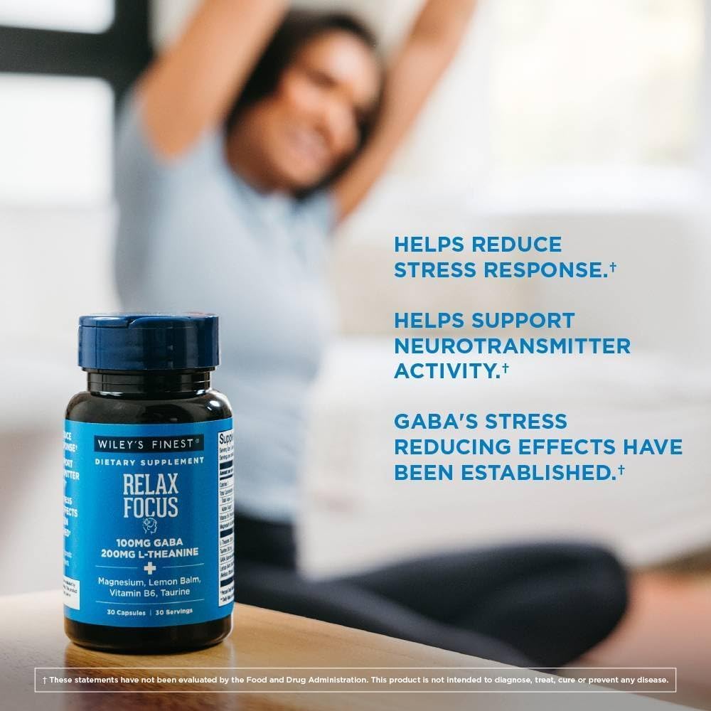 Wiley's Finest Relax Focus - Daily Supplement for Stress Support - 30 Capsules - görsel 2