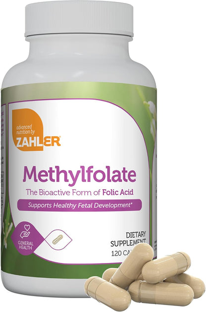 Zahler Methylfolate - 1000 mcg DFE L-Methylfolate - Methylated Folate Supplement for Women - 60 Capsules