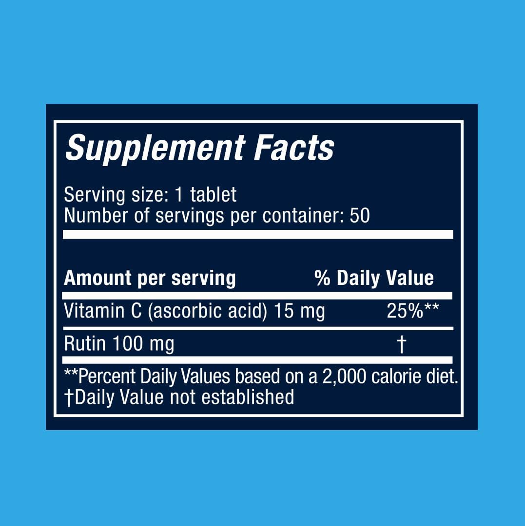Rutin and Vitamin C Tablets for Circulation and Immune Support, 50 Count - görsel 8