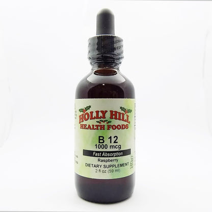 Holly Hill Health Foods, Fast Absorption B-12 1000 mcg, Raspberry, 60 ml