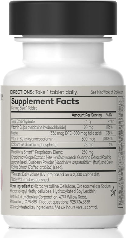 Shaklee MindWorks® - Brain Health Food Supplement for Sharpness & Focus - 30 Tablets