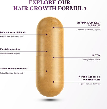 Bevalence Biotin 10,000mcg for Hair, Skin and Nails – with Collagen and Keratin (120 Capsules)