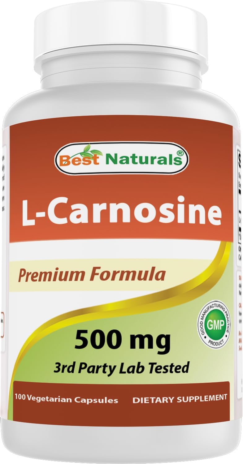 Best Naturals L-Carnosine 500 mg, 100 Vegetarian Capsules - görsel 1