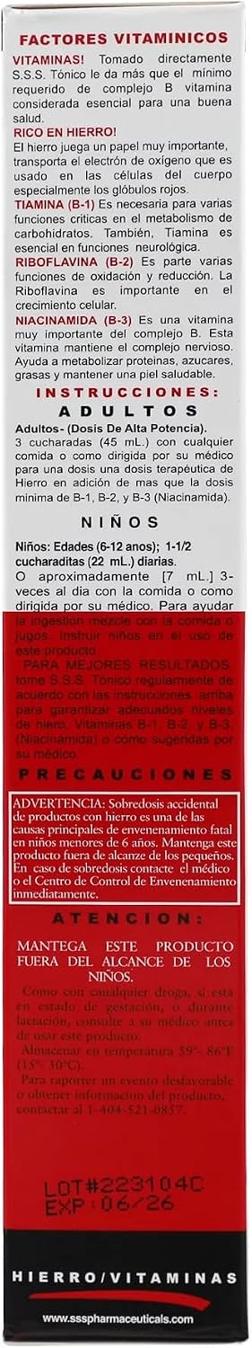 S.S.S. Tonic, Iron and Vitamin B Supplement, High Potency Vitamins, 295 ml - 3 Pack - görsel 3
