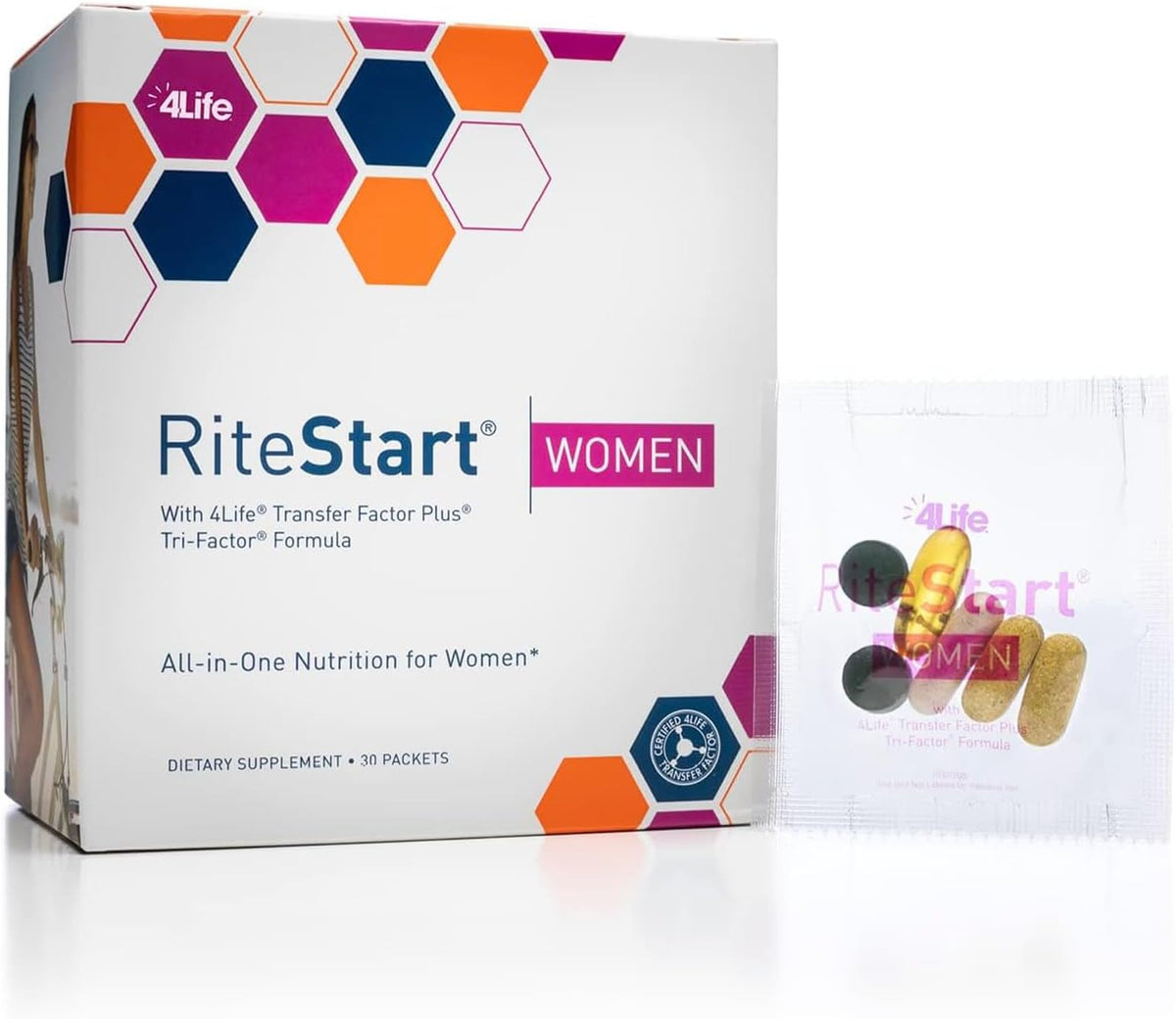 4Life RiteStart Women Multivitamin with CoQ10 & Mushroom Blend - 30 Packets - görsel 1
