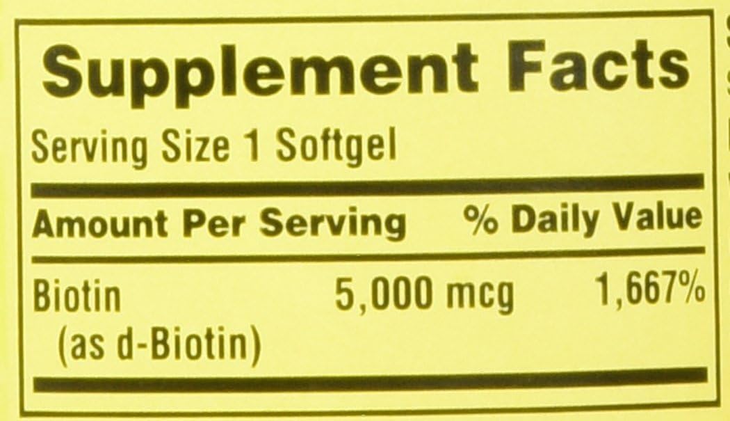 Spring Valley Biotin 5000 mcg Soft gel capsule Capsules, 240 Capsules - görsel 4