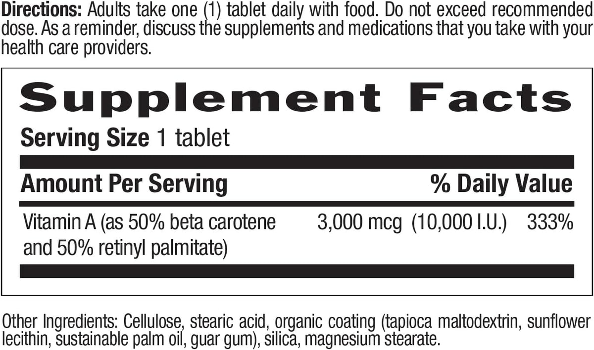 Country Life Vitamin A 10,000 IU - 100 Tablets - görsel 4