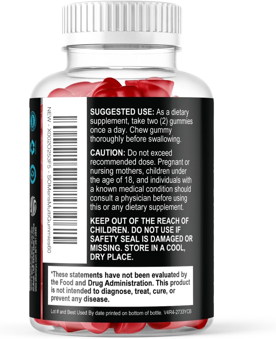 SILVERONYX Multivitamin for Men - Daily Men's Multivitamin Gummies with Vitamin D, B Vitamins, Zinc & More - Supports Energy and Immune Health - 60 Gummies - görsel 8