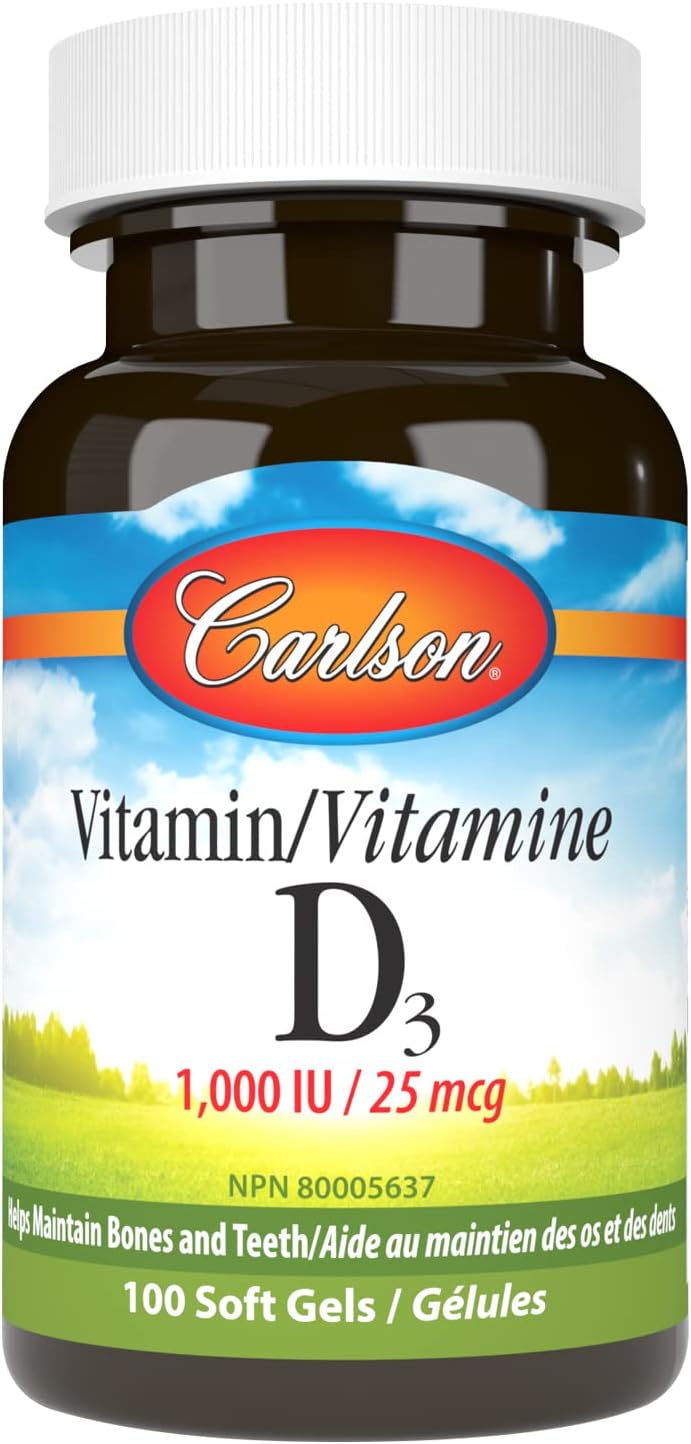 Carlson Vitamin D3 1000 IU, 100 Softgels - görsel 1