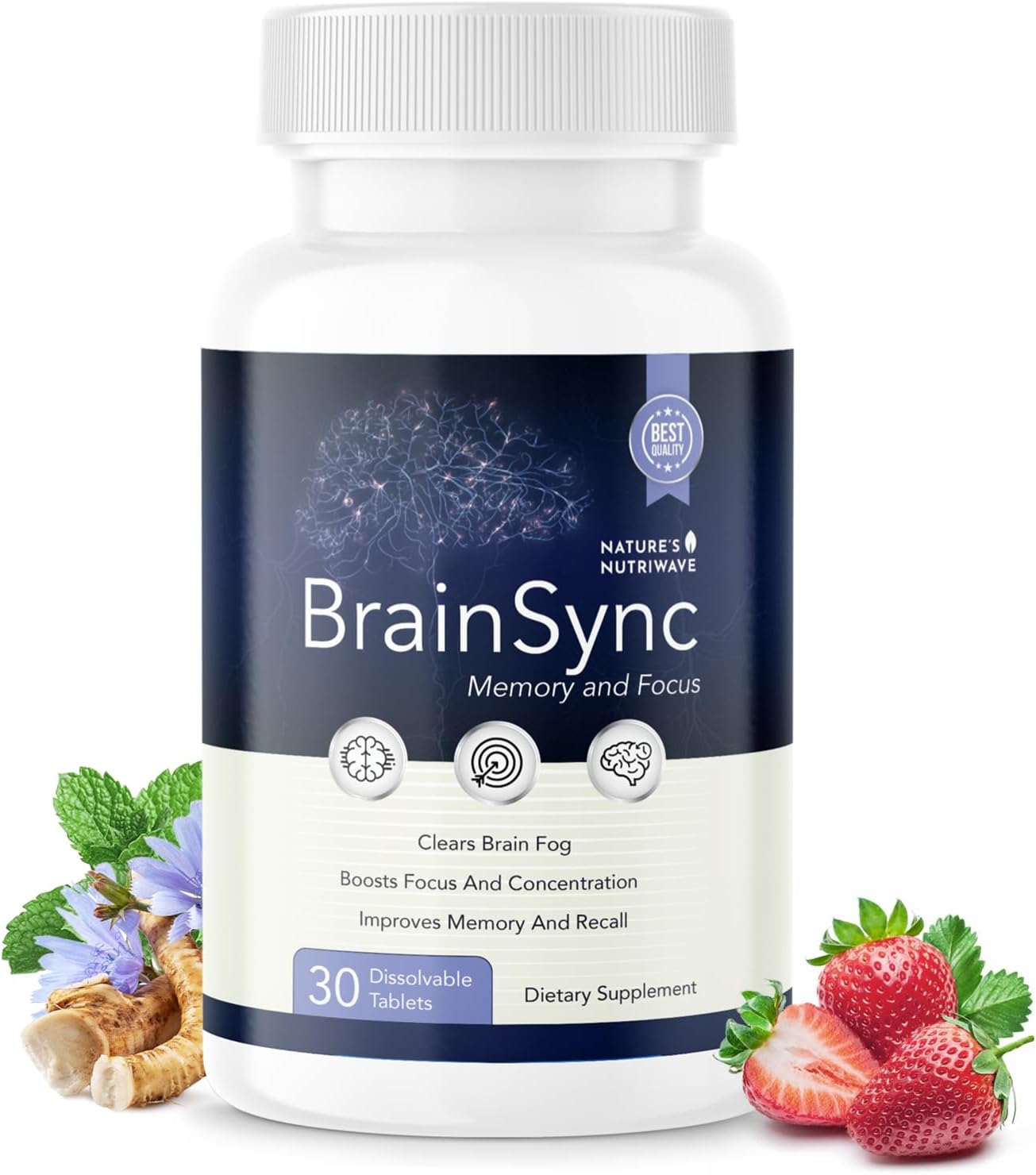 BrainSync Probiotic Tablets, 3.6 Billion CFU – 30 Tablets, 1 Month Supply - görsel 1