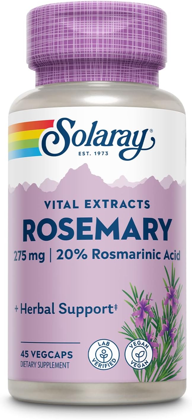 SOLARAY Guaranteed Potency Rosemary Leaf Extract - 275 mg, 45 Vegetable Capsules - görsel 1