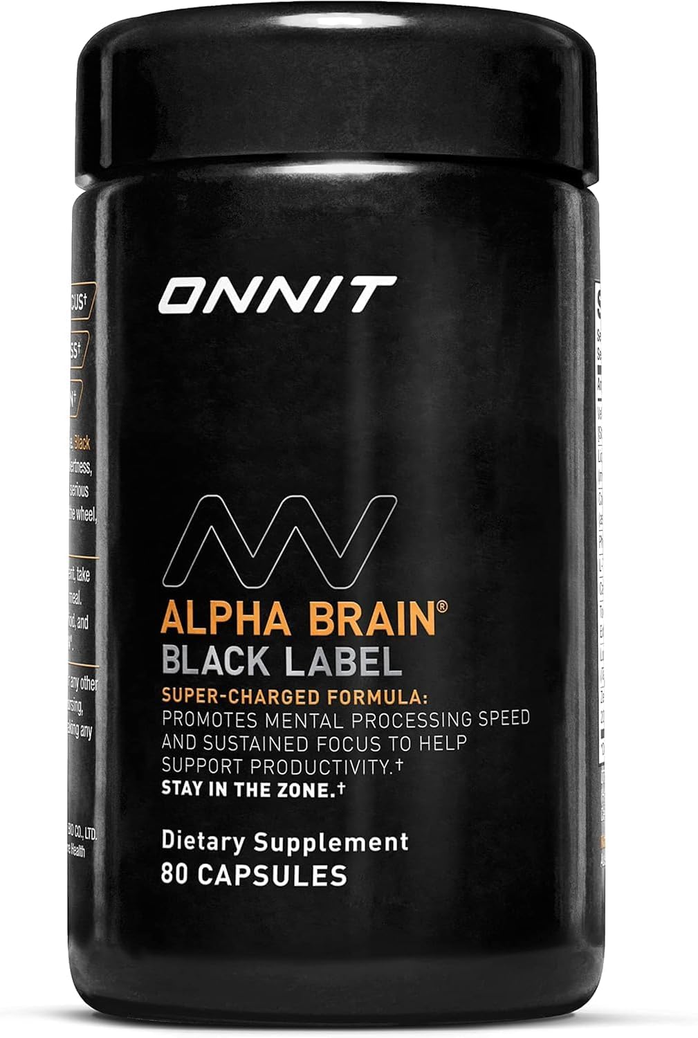 ONNIT Alpha Brain Black Label Capsules - Cognitive Support with Citicoline, Lion's Mane and Lutein (80 Capsules) - görsel 1