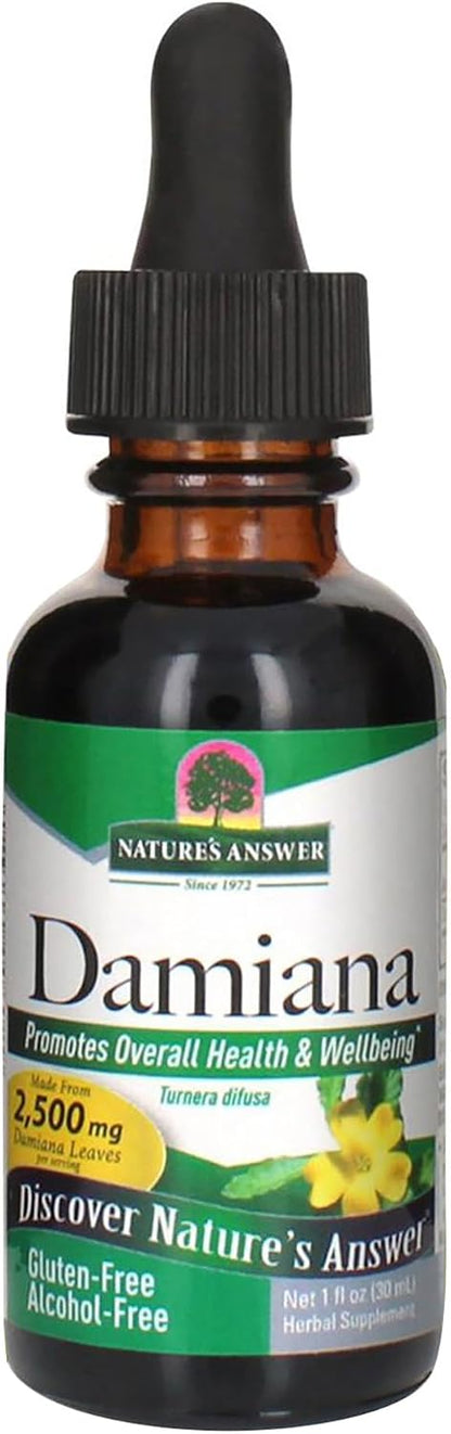 Nature's Answer Damiana Extract Alcohol-Free, 2,500 mg, 30 ml
