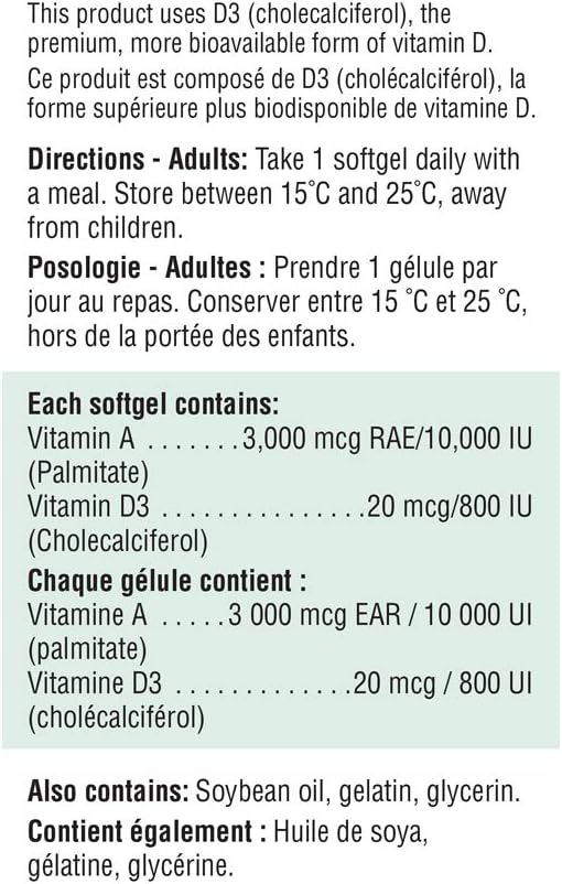 Jamieson Vitamin A & D Fortified 100 Softgels - görsel 3