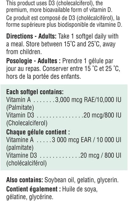 Jamieson Vitamin A & D Fortified 100 Softgels